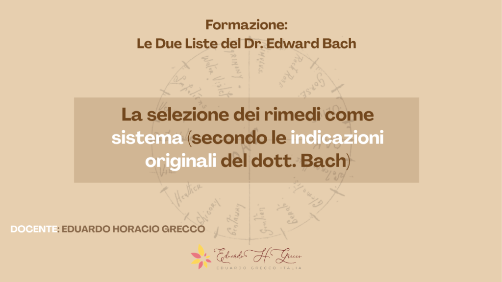 Le Due Liste formazione con eduardo grecco sulle due liste del dottor Bach PC